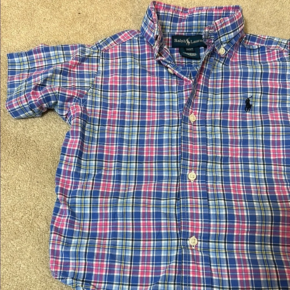 Ralph Lauren‎ Blue and Red Button Down Shirt Classic Plaid